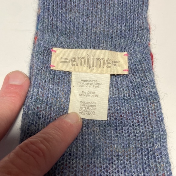 Emilime Boho Headwrap 100% Alpaca Tribal Print Red Blue - Picture 8 of 10